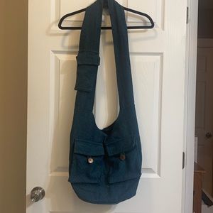 Karma Circle boho sling turquoise bag